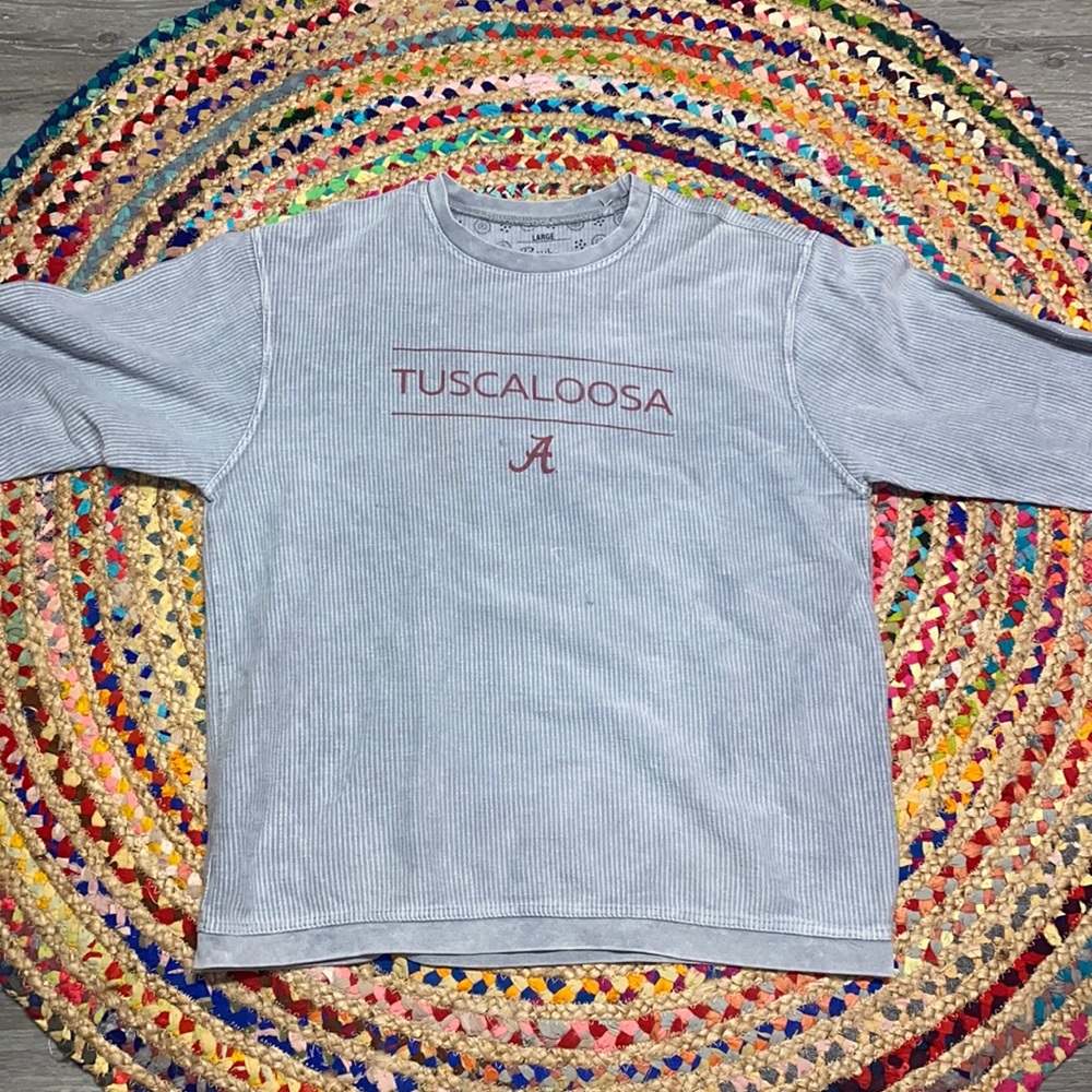 Textured Vintage-looking University of Alabama “Tuscaloosa” Crewneck